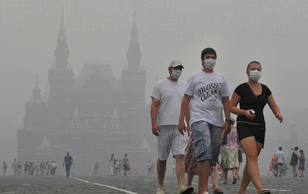 Из-за горящих в лесах торфяников Москва в 2010 году была окутана смогом несколько недель