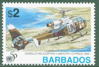 Gazelle helicopter, UNFICYP, Cyprus 1964 (Barbados)