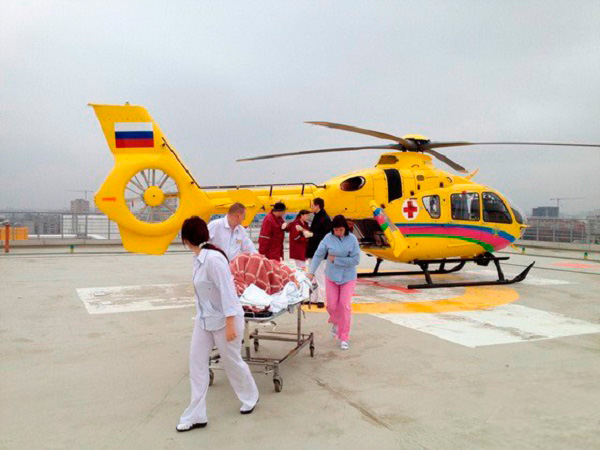 Медицинская эвакуация на вертолете ЕС-135 (ныне Airbus Helicopters H135)